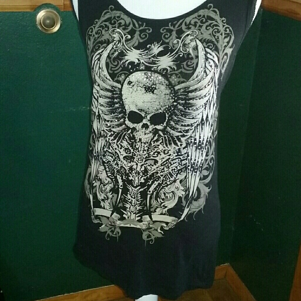 Black tank top with cut out back